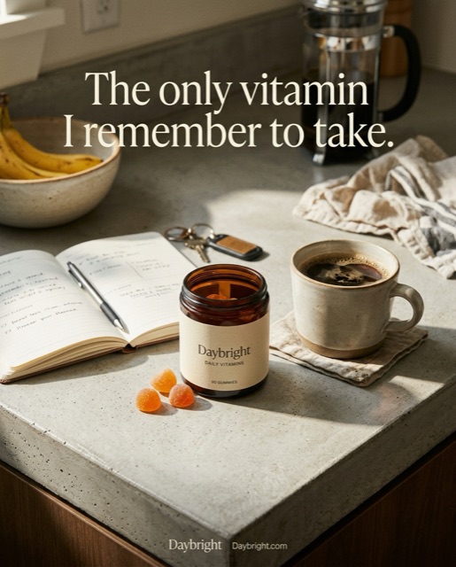 Spec ad for a supplements brand, daily habit